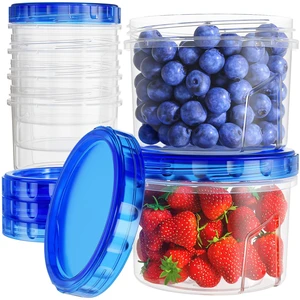 HOMETALL 6 Pack 16 Oz Airtight Plastic Freezer Storage Containers HOMETALL 6 Pack 16 Oz Airtight Plastic Freezer Storage Containers