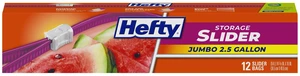 Hefty Slider Jumbo Storage Bags Extra Large 2.5 Gallon 12 Count Hefty Slider Jumbo Storage Bags Extra Large 2.5 Gallon 12 Count
