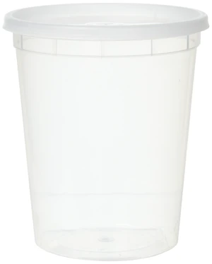 YW 32oz Plastic Soup Food Container with Lids, 12 Pack, Clear YW 32oz Plastic Soup Food Container with Lids, 12 Pack, Clear