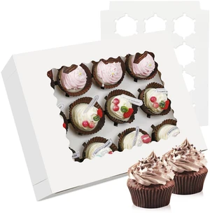 3-Set Cupcake Boxes with Clear Display Window, Holds 12 Standard Cupcakes, Disposable Food Grade White Cupcake Carrier, Perfect for Cupcakes Muffins Cookies Pastries 3-Set Cupcake Boxes with Clear Display Window, Holds 12 Standard Cupcakes, Disposable Food Grade White Cupcake Carrier, Perfect for Cupcakes Muffins Cookies Pastries