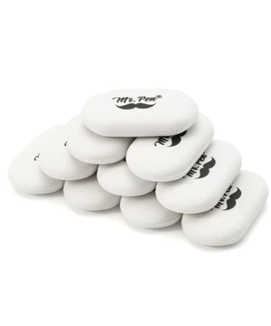 Mr. Pen White Oval Pencil Erasers, 10 Pack, 1" x 2", Soft Rubber, Clean Smudge-Free Correction Mr. Pen White Oval Pencil Erasers, 10 Pack, 1" x 2", Soft Rubber, Clean Smudge-Free Correction