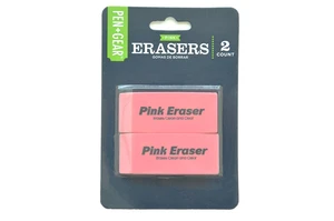 PEN+GEAR Smudge-Proof Pink Erasers 2 Count PEN+GEAR Smudge-Proof Pink Erasers 2 Count