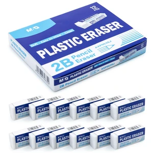 M&G 12 Pack White Erasers, Small Soft Rubber Pencil & Art Erasers, 1.7 x 0.7 Inches, for Drawing Sketching (New Packaging) M&G 12 Pack White Erasers, Small Soft Rubber Pencil & Art Erasers, 1.7 x 0.7 Inches, for Drawing Sketching (New Packaging)