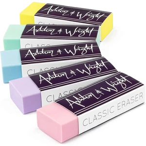Ashton and Wright Classic Eraser Latex Free Plastic Rubber Pack of 5 Pastel Ashton and Wright Classic Eraser Latex Free Plastic Rubber Pack of 5 Pastel