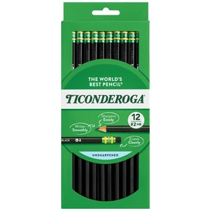 Ticonderoga Wood-Cased Pencils, #2 HB Soft, Black, 12 Count Ticonderoga Wood-Cased Pencils, #2 HB Soft, Black, 12 Count