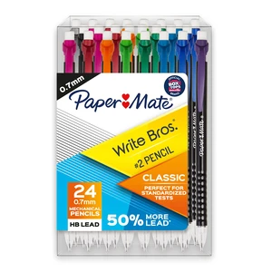 Paper Mate Write Bros. Classic Number 2 Mechanical Pencil, 0.7mm, 24 Count, Classroom Supplies, Back to School Paper Mate Write Bros. Classic Number 2 Mechanical Pencil, 0.7mm, 24 Count, Classroom Supplies, Back to School