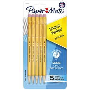 Paper Mate 3037631PP SharpWriter Mechanical Pencils, 0.7mm, Twistable Tip, 5 Count Paper Mate 3037631PP SharpWriter Mechanical Pencils, 0.7mm, Twistable Tip, 5 Count