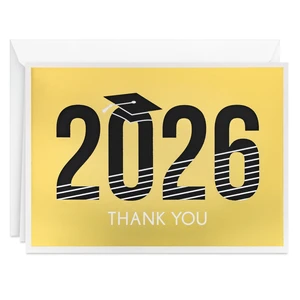Hallmark Graduation Thank You Cards 40-Pack, Black and Gold, Class of 2026 Hallmark Graduation Thank You Cards 40-Pack, Black and Gold, Class of 2026