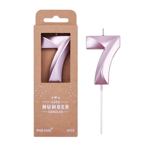 PHD CAKE 2.76Inch Diamond Rose Gold Number 7 Birthday Candles PHD CAKE 2.76Inch Diamond Rose Gold Number 7 Birthday Candles