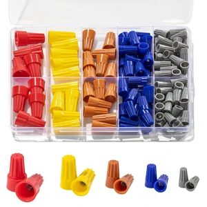 122-Piece Wire Connector Nut Assortment Kit, 5 Sizes Colorful Electric Wire Caps Twist Wiring Splice Screws for Quick Connection 122-Piece Wire Connector Nut Assortment Kit, 5 Sizes Colorful Electric Wire Caps Twist Wiring Splice Screws for Quick Connection