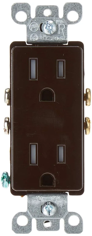 Leviton T5325 15Amp Decora Tamper-Resistant Duplex Electrical Wall Outlet, Brown Leviton T5325 15Amp Decora Tamper-Resistant Duplex Electrical Wall Outlet, Brown