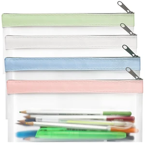 4 Pack Clear Cute Pencil Pouch with Zipper 4 Pack Clear Cute Pencil Pouch with Zipper