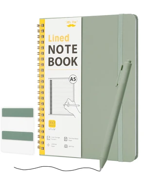 Mr. Pen Lined Spiral Journal Notebook, A5, 160 Pages, 5.7"x7.9", Green Mr. Pen Lined Spiral Journal Notebook, A5, 160 Pages, 5.7"x7.9", Green