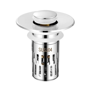 Bathroom Sink Drain Stopper and Strainer Replacement, Bright Silver Bathroom Sink Drain Stopper and Strainer Replacement, Bright Silver