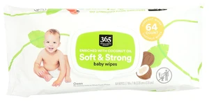 365 by Whole Foods Market Soft & Strong Disposable Baby Wipes, Enriched with Coconut Oil, 64 Count 365 by Whole Foods Market Soft & Strong Disposable Baby Wipes, Enriched with Coconut Oil, 64 Count