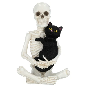 Way To Celebrate Skeleton and Cat Decoration, Black and White, 8.8in, Halloween Way To Celebrate Skeleton and Cat Decoration, Black and White, 8.8in, Halloween