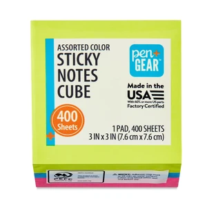 Pen+Gear Sticky Notes Cube, 3in x 3in, 400 Sheets, Multicolor Pen+Gear Sticky Notes Cube, 3in x 3in, 400 Sheets, Multicolor