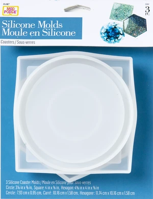 Mod Podge Resin Silicone Coaster Mold Set of 3 Mod Podge Resin Silicone Coaster Mold Set of 3