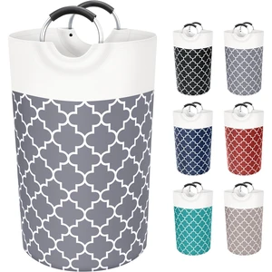 82L Tall Collapsible Laundry Basket Hamper with Handles for Dorm Grey 82L Tall Collapsible Laundry Basket Hamper with Handles for Dorm Grey