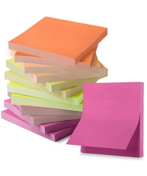 Mr. Pen Sticky Notes, 3"x3", 12 Pads, 600 Sheets, Assorted Colors Mr. Pen Sticky Notes, 3"x3", 12 Pads, 600 Sheets, Assorted Colors