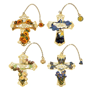4PCS Christian Vintage Van Gogh Arts Metal Bookmarks for Women 4PCS Christian Vintage Van Gogh Arts Metal Bookmarks for Women