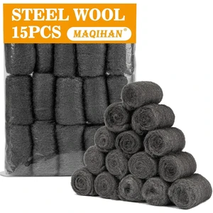 MAQIHAN 0000 15pcs Steel Wool Pads for Mice Control, Polishing, Cleaning MAQIHAN 0000 15pcs Steel Wool Pads for Mice Control, Polishing, Cleaning