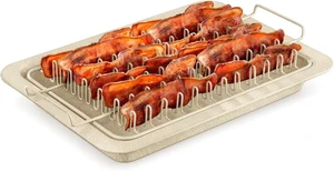 Bakken Swiss Bacon Tray 2 Piece Set, Non-Stick Carbon Steel, White Marble Bakken Swiss Bacon Tray 2 Piece Set, Non-Stick Carbon Steel, White Marble
