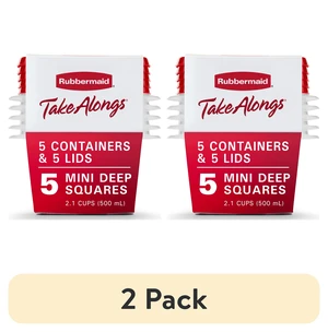 Rubbermaid 2.1cups Clear Food Storage Container, 5-Pack Rubbermaid 2.1cups Clear Food Storage Container, 5-Pack