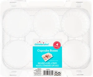 Way to Celebrate Clear Cupcake Boxes, 4 Count Way to Celebrate Clear Cupcake Boxes, 4 Count