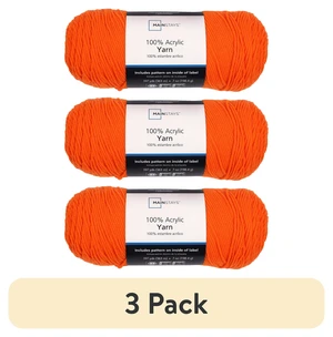 Mainstays 100% Acrylic Yarn, 3 Pack, Orange, 7Oz, 397Yards Mainstays 100% Acrylic Yarn, 3 Pack, Orange, 7Oz, 397Yards