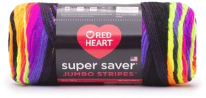 Red Heart Super Saver Jumbo #4 Medium Acrylic Yarn, Bright Stripe 10oz/283g, 482 Yards Red Heart Super Saver Jumbo #4 Medium Acrylic Yarn, Bright Stripe 10oz/283g, 482 Yards