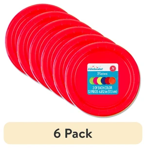Way to Celebrate 6 Pack 12 Count 7-Inch Multicolor Dessert Paper Plates Way to Celebrate 6 Pack 12 Count 7-Inch Multicolor Dessert Paper Plates