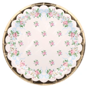 Disposable Paper Party Plates 7" Multicolor 10 Count by Way To Celebrate Flowers and Bows Disposable Paper Party Plates 7" Multicolor 10 Count by Way To Celebrate Flowers and Bows