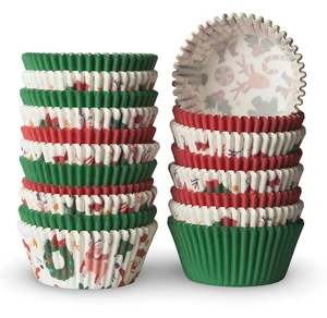 500 Paper Cupcake Liners, Muffin Liners, Baking Cups - Food Grade, Grease Proof, Christmas Design 500 Paper Cupcake Liners, Muffin Liners, Baking Cups - Food Grade, Grease Proof, Christmas Design