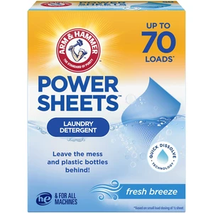 ARM & HAMMER Power Sheets Laundry Detergent, Fresh Breeze, 35 Count ARM & HAMMER Power Sheets Laundry Detergent, Fresh Breeze, 35 Count