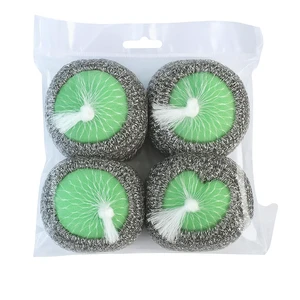 Ring King Stainless Steel-Wrapped Sponge Scrubbers, 4-Pack Ring King Stainless Steel-Wrapped Sponge Scrubbers, 4-Pack