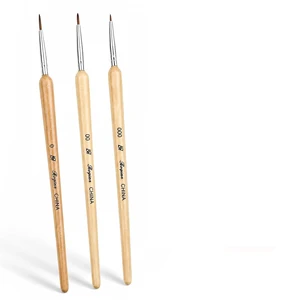 Nail Art Liner Brushes 3 Pcs Fine Nail Liner Brush with Wooden Handle for Nail DIY Nail Art Liner Brushes 3 Pcs Fine Nail Liner Brush with Wooden Handle for Nail DIY