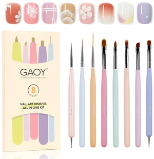 GAOY 8 Pcs Nail Art Brushes, Nail Art Design Pens, Liner & Polka Dot Tools GAOY 8 Pcs Nail Art Brushes, Nail Art Design Pens, Liner & Polka Dot Tools