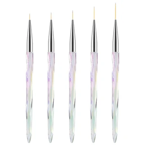 TEOYALL 5Pcs Nail Art Liner Brushes, Fine Line Precision for Gel Polish TEOYALL 5Pcs Nail Art Liner Brushes, Fine Line Precision for Gel Polish