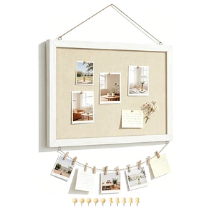 DOLLAR BOSS Double-Sided Bulletin Boards with Linen, 16"x12" 1PC Cork Board DOLLAR BOSS Double-Sided Bulletin Boards with Linen, 16"x12" 1PC Cork Board