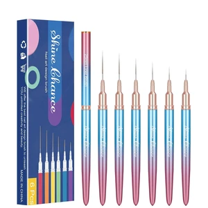 Shince Chance Nail Art Liner Brushes Set, 6Pcs Nail Art Design Brush Pen for Gel Polish Fine Drawing, Small Details Stripping Painting Nail Painting Pens, Acrylic Nail Art Design Tools, Blue Shince Chance Nail Art Liner Brushes Set, 6Pcs Nail Art Design Brush Pen for Gel Polish Fine Drawing, Small Details Stripping Painting Nail Painting Pens, Acrylic Nail Art Design Tools, Blue