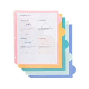 U Brands 5 Tab Poly Binder Dividers with Pocket, Pastel Drift, 3-Hole Punched, 10 Blank Labels, Transparent Pocket, Durable No-Tear U Brands 5 Tab Poly Binder Dividers with Pocket, Pastel Drift, 3-Hole Punched, 10 Blank Labels, Transparent Pocket, Durable No-Tear