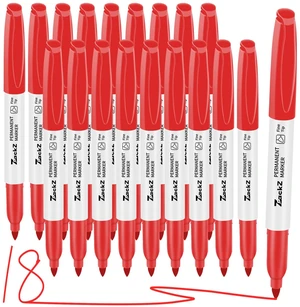 Red Permanent Markers Fine Point 18 Pack, Bulk Waterproof & Fade-Resistant Quick-Drying Ink, Smudge-Proof Red Markers for Paper, Plastic, Metal, Glass, Wood | School, Office Supplies Red Permanent Markers Fine Point 18 Pack, Bulk Waterproof & Fade-Resistant Quick-Drying Ink, Smudge-Proof Red Markers for Paper, Plastic, Metal, Glass, Wood | School, Office Supplies