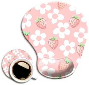 Ergonomic Mouse Pad with Wrist Support,Mouse Pad with Wrist Rest and Coaster Set,Office Supplies Non-Slip Mouse Pads for Desk, Non-Slip Comfortable,Pink Floral Ergonomic Mouse Pad with Wrist Support,Mouse Pad with Wrist Rest and Coaster Set,Office Supplies Non-Slip Mouse Pads for Desk, Non-Slip Comfortable,Pink Floral