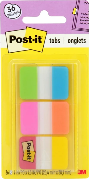 Post-it Tabs, 1 in Solid, Aqua, Yellow, Pink, Red, Green, Orange, 6/Color, 36/Dispenser (686-ALOPRYT) Post-it Tabs, 1 in Solid, Aqua, Yellow, Pink, Red, Green, Orange, 6/Color, 36/Dispenser (686-ALOPRYT)