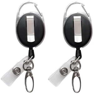 Retractable Badge Reel with Claw Clasp and Clip for Id Card Holders (2Pack) Retractable Badge Reel with Claw Clasp and Clip for Id Card Holders (2Pack)
