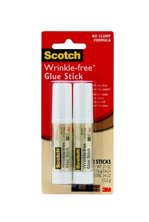 Scotch Wrinkle-Free Glue Sticks, 2 Pack, .27 oz Each Scotch Wrinkle-Free Glue Sticks, 2 Pack, .27 oz Each