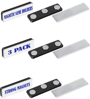 3 Magnetic Badge Holders for Clothes, Uniforms, Shirts, Craft, Name Tags 3 Magnetic Badge Holders for Clothes, Uniforms, Shirts, Craft, Name Tags