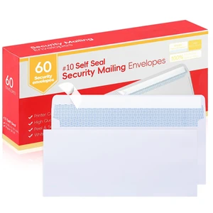 Zzrywuty #10 Letter Size Mailing Envelopes for Business, 60pcs Self Seal Windowless Security Envelopes 4-1/8 x 9-1/2 Inch White 24LB Paper Zzrywuty #10 Letter Size Mailing Envelopes for Business, 60pcs Self Seal Windowless Security Envelopes 4-1/8 x 9-1/2 Inch White 24LB Paper
