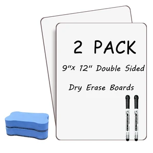 Double Sided Portable White Board 9''x12'' Small Dry Erase Board, Mini Whiteboard with 2 Markers and 2 Erasers, Dry Erase Whiteboard for Memos, Drawing, Notes, Menu, Message, Classroom and Home Use Double Sided Portable White Board 9''x12'' Small Dry Erase Board, Mini Whiteboard with 2 Markers and 2 Erasers, Dry Erase Whiteboard for Memos, Drawing, Notes, Menu, Message, Classroom and Home Use